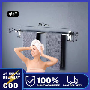 Stainless SUS304-40/50/60cm Single&Double& Three poles Bathroom Towel Rack Storage Rack