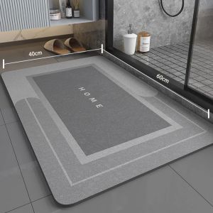 1pc 40*60cm Super Absorbent Floor Mat For Bathroom Non Slip Fast Drying Soft Carpet Shower Tub Outdoor Doormat
