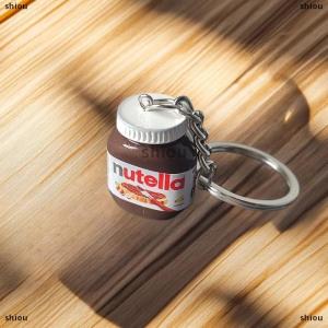 [COD] shiou 2pcs sáng tạo mô phỏng Hazelnut sô cô la mứt chai Keychain vài Keyring Túi Mặt dây chuyền chìa khóa xe chủ Quà Tặng