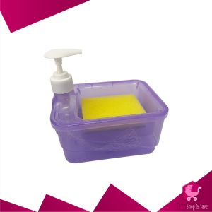 BabyShop-C1001 Tempat Sabun Cuci Piring Petak 2IN1 650ML dengan Pump Free Spons / Tempat Sabun Cair
