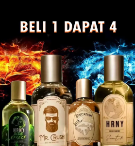 PAKET HEMAT BELI 1 DAPAT 4 PARFUM MR CRUSH PARFUM PRIA PARFUM PEMIKAT WANITA TAHAN LAMA 30ML MR CRUSH BLACK HRNY SIDE EFFECT STAYCATION