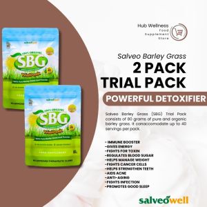 BUNDLE 2 - 80g SBG Trial Pack 100% Pure and Organic Salveo Barley Grass Boost your Immune and Healthy Drinks HW