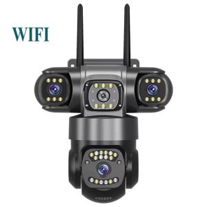V380 Pro 4G Solar CCTV Camera 4K Three Lens 360° PTZ Outdoor Security Camera with Night Vision Two-Way Audio & Human Detection Waterproof 8000mAh Battery Motion Detection Solar Powered para sa Bahay at Negosyo