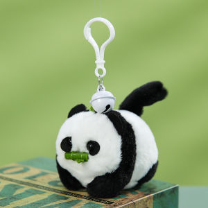Plush Panda Wagging Tail Key Pendant Cute Plush Keychain Plush Toy Doll Schoolbag Pendant Gift Pendant