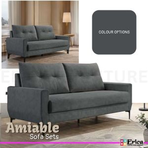 [Erica Furniture] Amiable 3 Seater Sofa/ Fabric Sofa/ Easy Clean/ Pet Friendly/ Modern Sofa