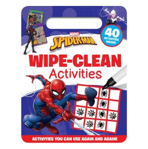 Spiderman Marvel Activity Book with Games Puzzles Drawing Fun & Wipe-Clean Pen for Children