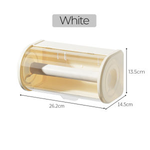 SG-Kitchen Paper Towel Holder Dustproof No Drill Toilet Roll Holder with Cover for Bathroom Kitchen
