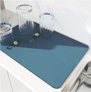【Limited-time offer】 Drain Pad Rubber Dish Drying Mat Super Absorbent Drainer Mats Tableware Bottle Rugs Kitchen Dinnerware Placemat
