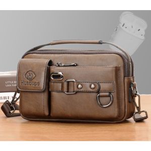 Túi Đeo Chéo Nam Da Cao Cấp Huabups Sang Trọng Lịch Lãm Màu Nâu.