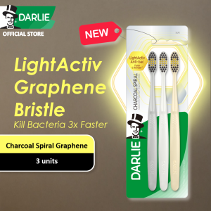 DARLIE Charcoal Spiral Graphene Adult Toothbrush (Soft) 3 units (Super Saver Pack)