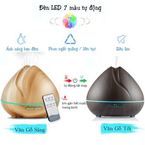 Máy Khuếch Tán Tinh Dầu Búp Sen 550ml Phun Sương Đuổi Côn Trùng