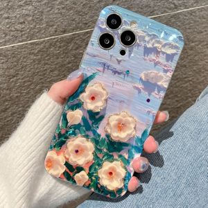 Reno 7 8 6 5 4 5G Reno7 Glitter Silicone Case on for OPPO Reno8 Reno7 SE Reno6 6Z Reno5 Pro Cases Bling Rhinestones Flower Phone Back Cover Women