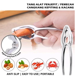 Tang Jepitan Kepiting / Alat jepit kacang kepiting serbaguna / Nut Cracker Stainless Import