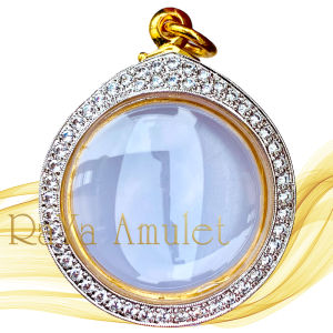 กรอบพระสำเร็จรูป งานจิวเวลรี่ทองอิตาลี ทรงกลมล้อแม็ค (ขนาดหน้ากระจก 3.3x3.3 cm.) รหัส 870