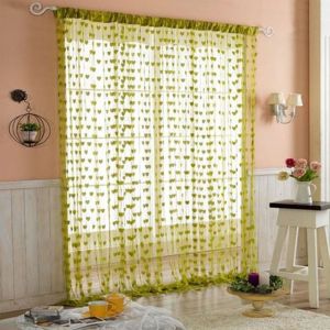ZYJC MALL Home New Arrivals Heart Drapes High Quality Loving Window Pattern Curtain Tassel