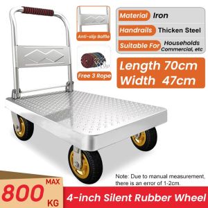 Troli pelat baja troli kargo transporter troli flatbed rumah tangga trailer portabel troli lipat kecil troli tangan