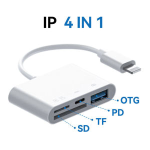 -CLUBLU- Đầu Đọc Thẻ Nhớ 4in1 OTG Type-C Lighnting SD TF Máy Ảnh USB Cáp Bộ Chuyển Đổi Di Động