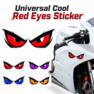 IFFINE 1PC Cool Car Fierce Red Eyes Sticker Universal Realistic Decorative Stickers Creativity 2D Plane Unique Eye Stickers For CarsMotorcyclesHelmet Etc