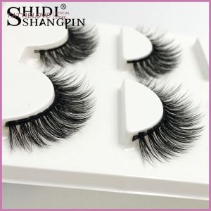 Tattielove- 1 set false eyelashes 3D three-dimensional natural long eyelashes curled and thick soft self-adhesive reusable false eyelashes handmade (false eyelashes + small glue + tweezers)