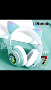 HEADSET BLUETOOTH หูฟังบลูทูธ หูฟังไร้สาย หูฟังไร้สายแบบครอบหูหูฟัง Cat Ear ที่ได้รับความนิยมมากที่สุดพับได้ใช้ได้ทั้งมือถือหรือคอมพิวเตอร์เรียนหรือเล่นออนไลน์ ชุดหูฟังมีไมโครโฟนในตัวสําหรับการโทรด้วยเสียง ชุดหูฟังนี้ไม่ จำกัด อายุ