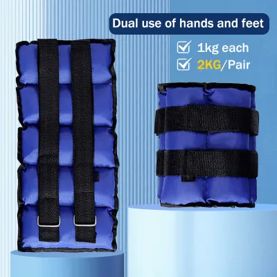 Ankle Weights Sand Bag Pair 1kg-6kg Adjustable Leg Ankle Wrist Sand Bag Pair Weights Strap Strength