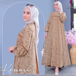 Yulfiyan store- Kamari Gamis Wanita Dewasa Motif Bunga Rayon Dress Motif Premium Super Jumbo Homeydress Terbaru