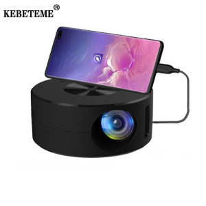 KEBETEME Mini Projector LED Home Media Player Audio Portable Proyectors 320X180 Pixels Supports 1080P USB Video Beamer