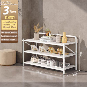 Foldable Shoe Rack No-assembly Space Saving Shoe Cabinet Dustproof Narrow Metal  Home Shoe Storage Rack