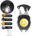 Keychain Flashlight，LED Power Strong Light Super Bright Portable Mini Multifunctional Rechargeable Durable for Outdoor Camping Survival Tool Bottle Opener Cigarette Lighter Keychain Emergency Lamp. 