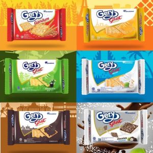 biskuit gery cheese biskuit gery cokelat kelapa gery double abon  gery kelapa gery matcha latte gery salut marie susu