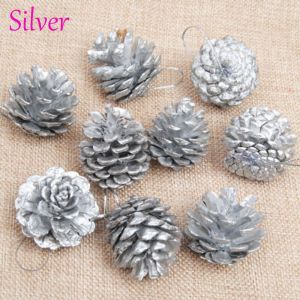 LYMEDIA 9PCS High Quality Home Decor Party Supplies Xmas Tree Decoration Pine Cones Ornaments Christmas