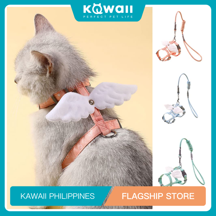 KAWAII Cat Harness Leash With Angle Wing Pet Dog Cat Adjustable Harness
