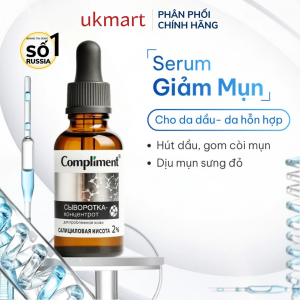 Serum Compliment 2% BHA Hyaluronic Acid B5 5% Vitamin C 20% Azelaic Làm Sạch Giảm Mụn Trắng Da 27ml