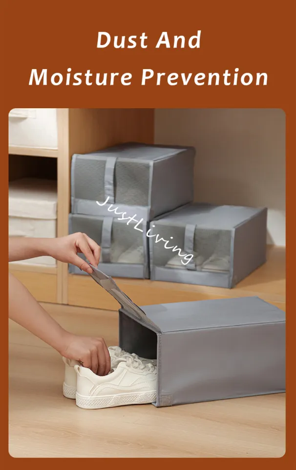 JustLiving 1PC Stackable Shoes Box Shoe Sneaker Storage Fabric - Main Image