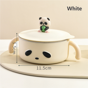 Orzbow ชามข้าวเด็กสแตนเลส316ชามฉนวนป้องกันการตกและอุปกรณ์ทานอาหารสำหรับเด็กป้องกันน้ำร้อนลวกชามใส่อาหารพิเศษ