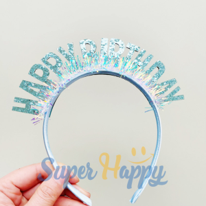 ที่คาดผม Happy Birthday วิบวับ สำหรับปาร์ตี้วันเกิด | ที่คาดผมวันเกิด กลิตเตอร์ สีรุ้ง สุดน่ารัก