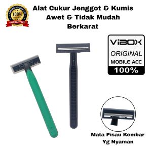 NEW cukur vibox Alat Cukur Kumis dan Jenggot Biru 2 Mata Pisau Shavers Cukuran Bulu VC-868