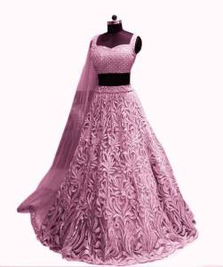 MK715 LEHENGA- LEHENGA:NET WITH EMBROIDERY DESIGN WORK