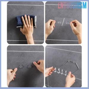 【Enthusiasm】🌟🌟【Hot Sale】🎈 Wall Mounted Adhesive Hook Under Wire Shelf Rack Hanger Holder Clamp Organizer