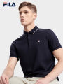 LAY FILA FIELD men's short sleeve polo shirt 2023 summer new lapel sports T-shirt.. 