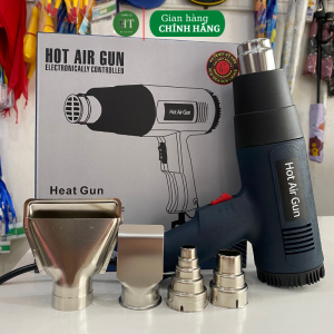 Máy khò màng co  máy thổi nhiệt cầm tay kèm 4 đầu thu tiện dụng