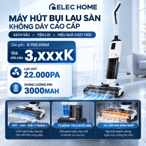 Máy hút bụi lau sàn OLEY X4A - Nhẹ không dây dễ dàng di chuyển - 2 chế độ hoạt động BH 2 NĂM