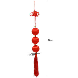 YESPERY 6Pcs 2025 New Year Red Lantern String with Chinese Knot Tassel Chinese Spring Festival Hanging Silk Lantern Window Door Traditional Festive Supplies