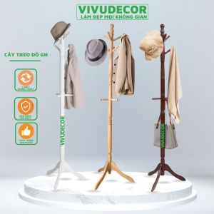 [HÀNG XIN ] Cây treo quần áo VIVUDECOR gỗ tự nhiên 100% - Cây Treo quần áo đứng các loại có 8 9 và 10 nhánh - Vivudecor