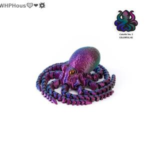 WP💓💛💖 3D Printed Articulated Octopus Poseable Tentacles Desk Toy PLA Sculpture For Kid Jointed Body Decorative Toy