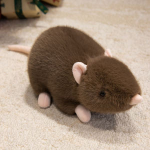 JOJO CASTLE Adorable Lifelike Mouse Plush Toys 30/50/70/100cm Soft Fluffy Crawling Mouse Doll Cozy Throw Pillow Cute Mice Desktop Pets Kids Birthday Gift