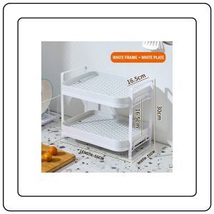 【JJ HOME】Golden Frame Drainage Rack Multifunctional Kitchen Tray Fruits Vegatables Nordic Minimalist Organizer