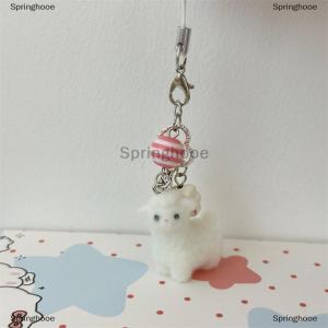 [COD] Springhooe Cute Flocking Alpaca Keychain Pendant Lanyard Phone Chain Lovely Animal Sheep Backpack Charm Girl Bag Hang Ornaments Couple Gift