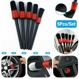 5PCS Car Detailing Brush Detail Brush Multi-Purpose Brushes Car Care Car Wash Tools Equipment Air Cond Brush Engine Brush Washing More Detail Car Care Accessories Berus Cuci Kereta Berus Cuci Kereta Interior Exterior Leather Air Vents Emblems