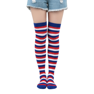 Colorful striped womens over-the-knee socks cosplay anime socks childrens thermal socks are suitable for all seasons